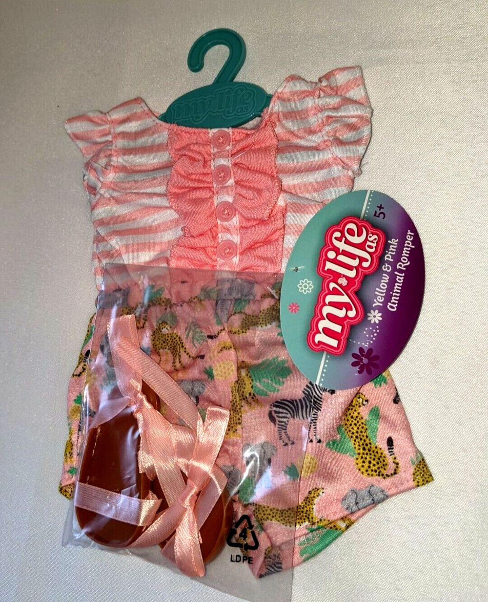 My Life AS Yellow & Pink Animal Romper with ballet Sandals